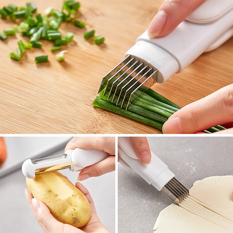 Multifunctional Fruit And Vegetable Peeler 3-Piece Peeler Knife Multifunctional Vegetable Chopper Onion Shredder Vegetable Tool