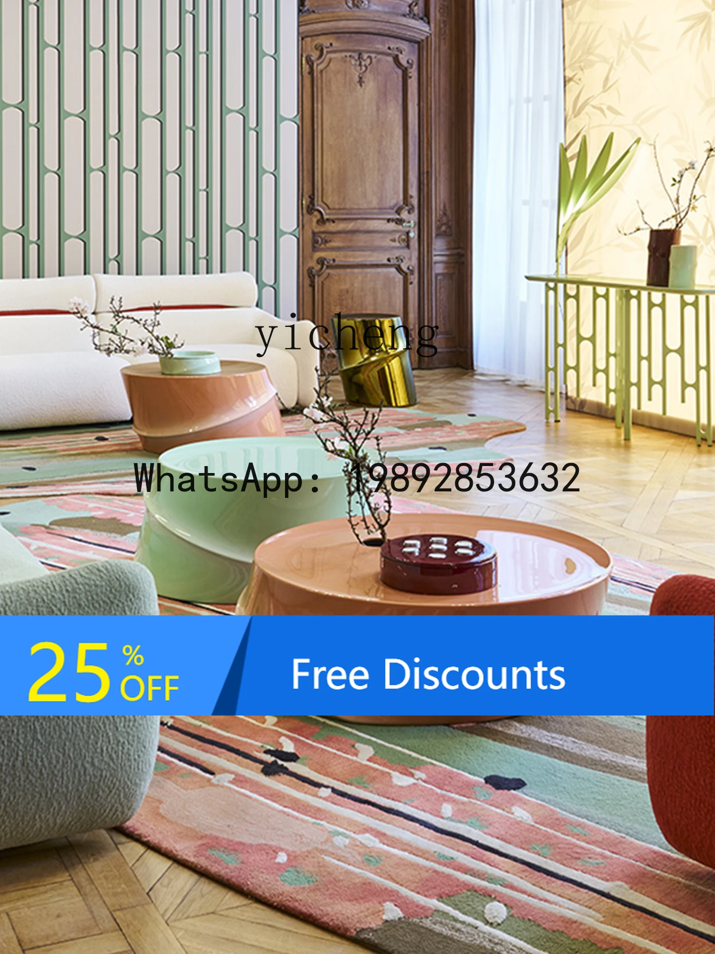 Coffee Table Modern Simple Bamboo Joint Coffee Table Living Room Small Apartment Creative Home Use
