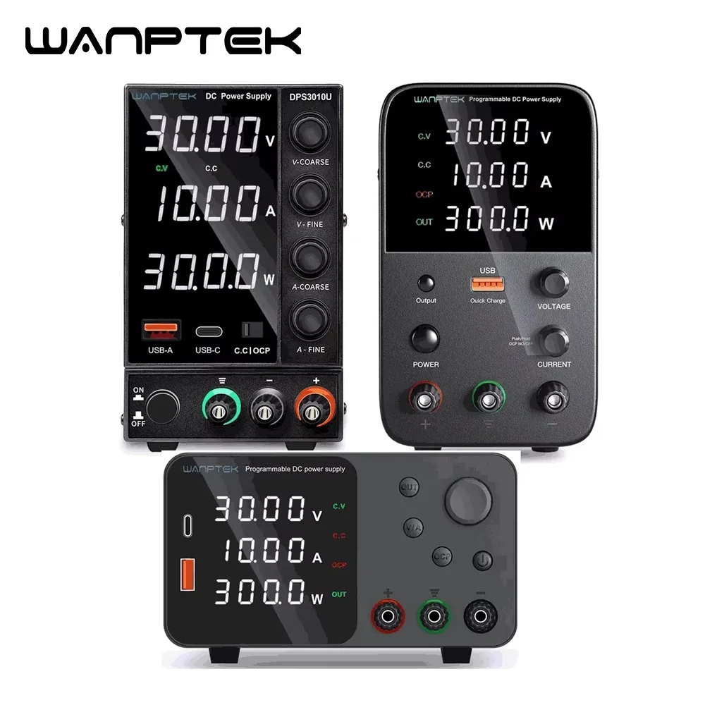 

Wanptek Lab Adjustable DC Power Supply 30V 10A 60V 5A LED Bench Power Source Stabilized Switch Power Supply Voltage Regulator