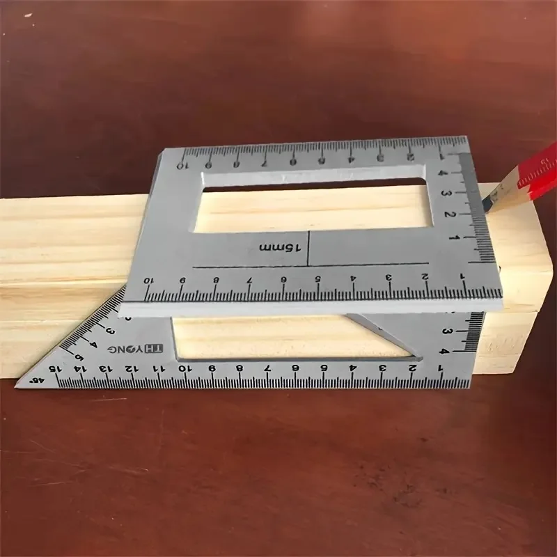 Multifunktionales Winkellineal, 45–90 Grad, Aluminiumlegierung, präzise Holzbearbeitung, quadratisches Winkellineal, Markierungslehre, Tischlerwerkzeug – Detail 7