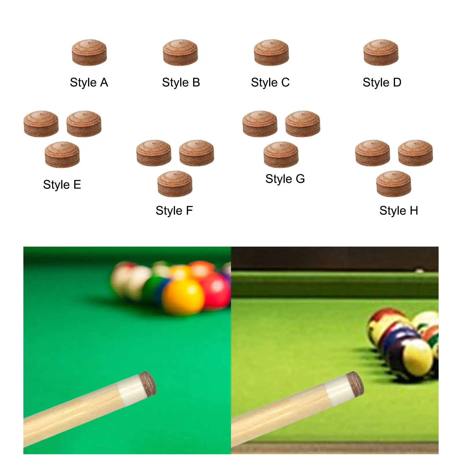 Universal Multi Layer Billiard Cue Tip Premium Cowhide Pool Stick Head Glue on Replacement for Billiards and Snooker