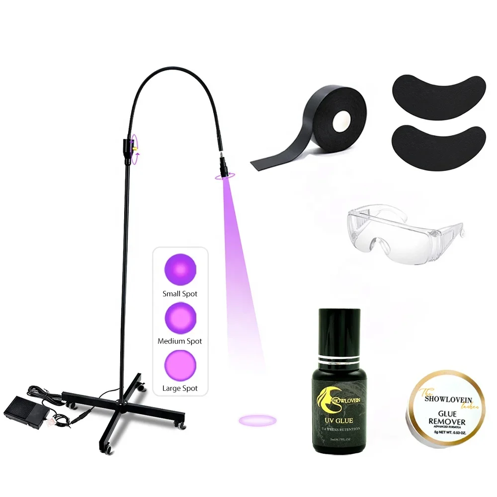 

5W UV Lash Glue Lamp Beauty Salon Black White UV Eyelash Glue Lamp Light Kits Professional