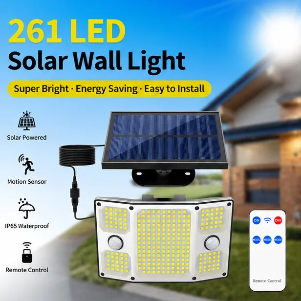 

Solar Split Light with Remote Control Motion Sensor Outdoor Solar Powered Security Light For Street Gardens
