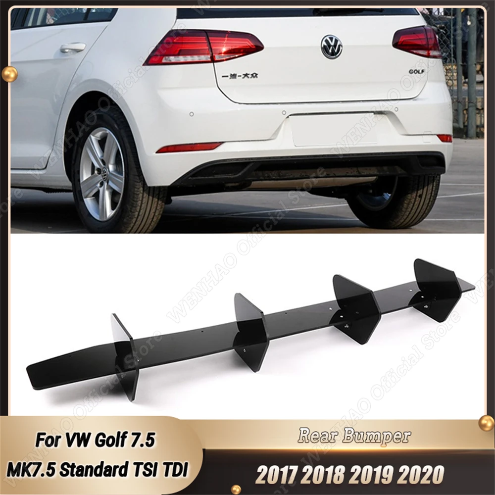 

Car Rear Bumper Diffuser For Volkswagen Golf 7.5 MK7.5 Standard TSI TDI 2017 2018 2019 2020 Body Kits Tuning Gloss Black ABS