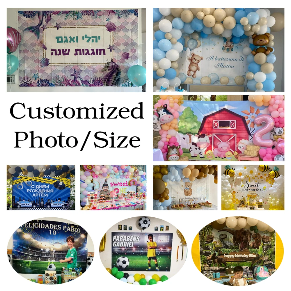 

Yeele Photo Background Store Customized Photo Size Wedding Birthday Party Decor Banner Baby Shower Backdrop Photography Props