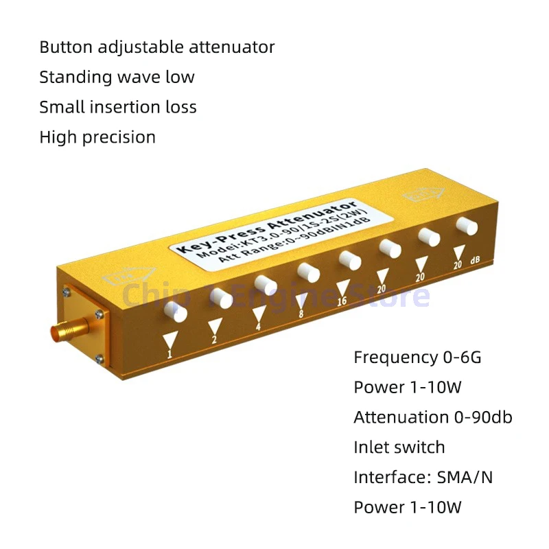 Knopf einstellbarer Dämpfung glied sma/n Typ DC-2.5/3/4ghz 0-30/60/90db 2/5/10w rf variabler Dämpfung glied Tastendruck-Signal dämpfer