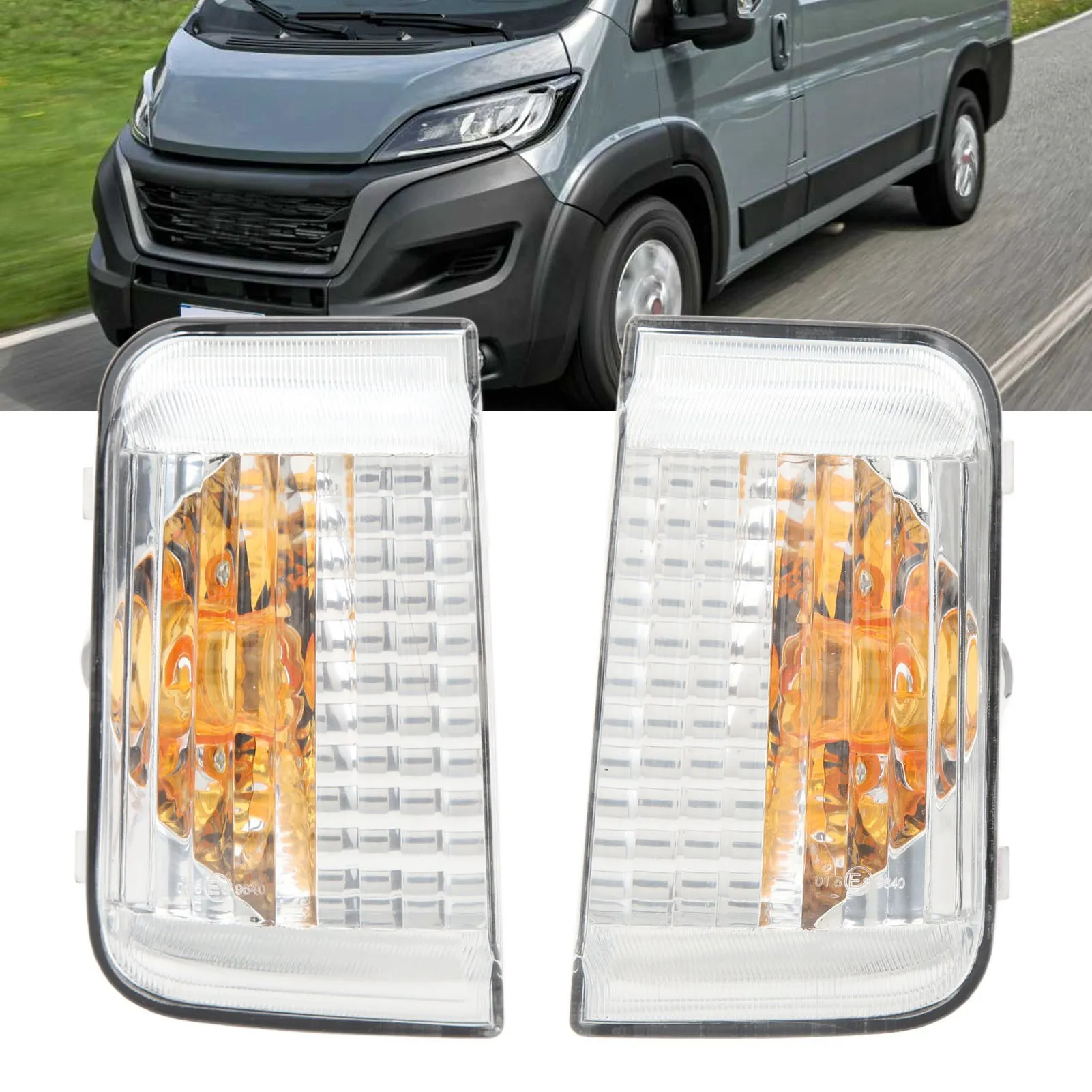 Wing Mirror Indicator Lamp Lens Side Mirror Signal LED Cover Replacement for Citroen Dispatch Relay Fiat Ducato Peugeot Expert