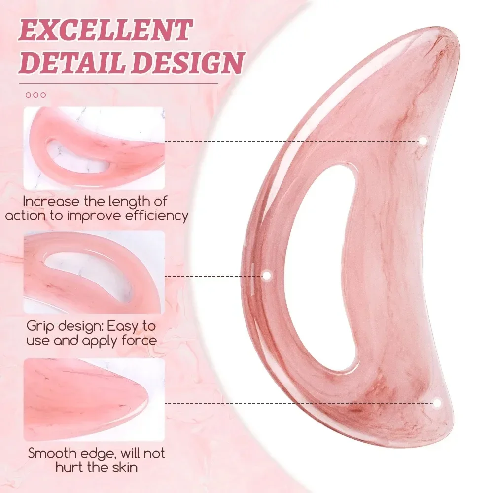 얼굴 뒤 몸 침술 압력 마사지 Guasha 보드 Guasha 림프 배수 보드 천연 수지 마사지 스크레이퍼 도구