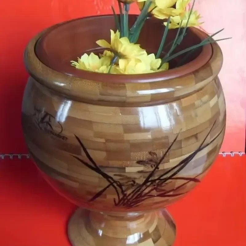 Tall Bamboo Floor Vase Natural Decorative Home Living Room Centerpiece Modern Minimalist Standing Flower Pot Interior Design