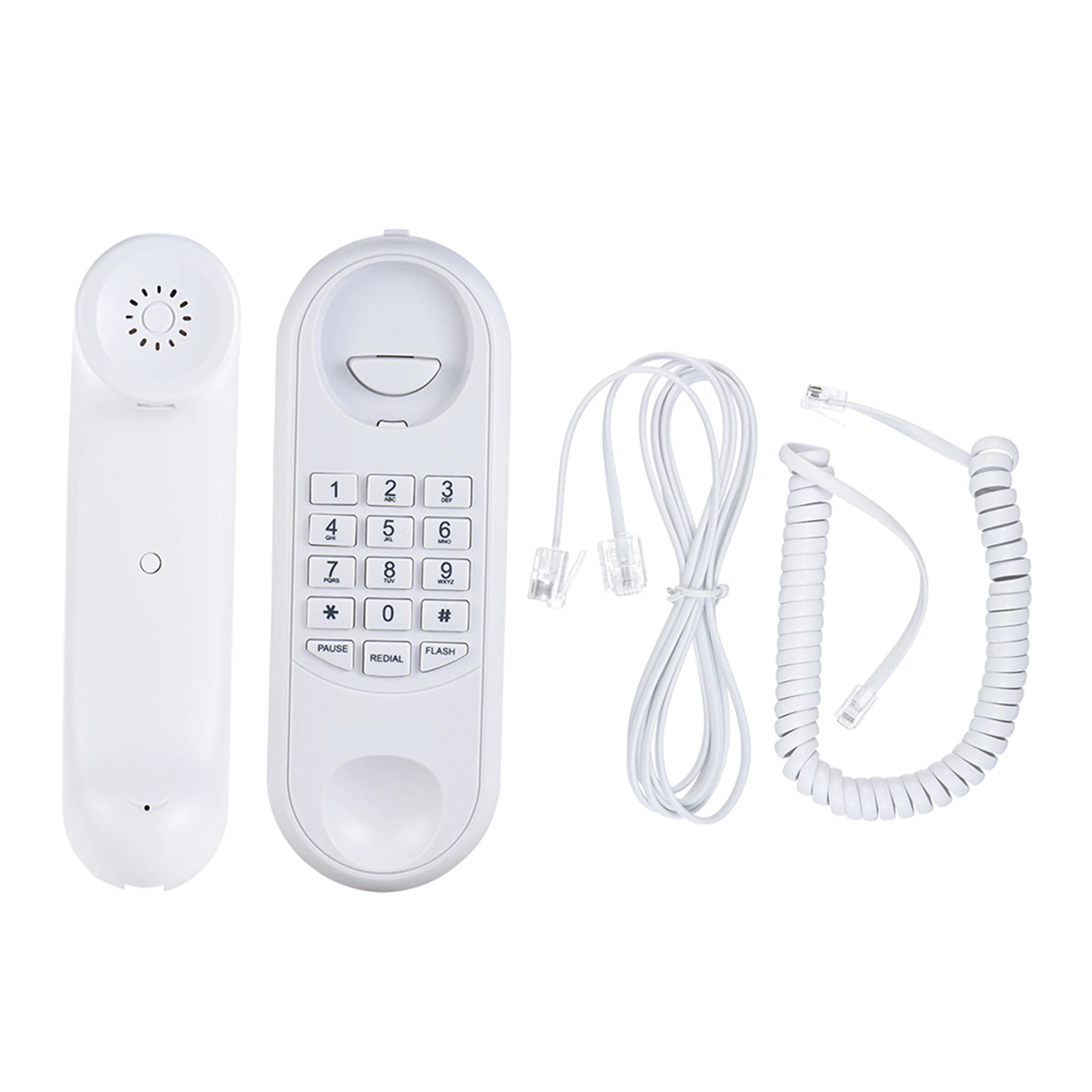 【New】Corded Telephone Phone Pause/ Redial/ Flash Wall Mountable Base Handset for House Home Call Center Office Company Hotel