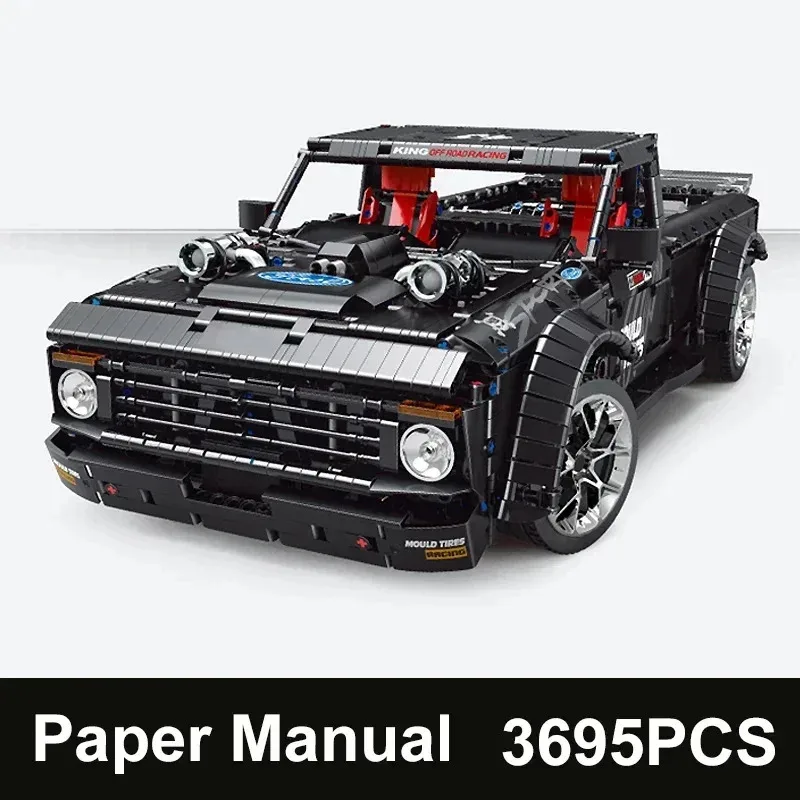 MOULD KING 13082 High-Tech-Racing-Pickup-Auto, motorisiertes Geländewagen, Fahrzeug, Bausteine, Ziegel, Spielzeug, Jungen, Kinder, Weihnachtsgeschenk