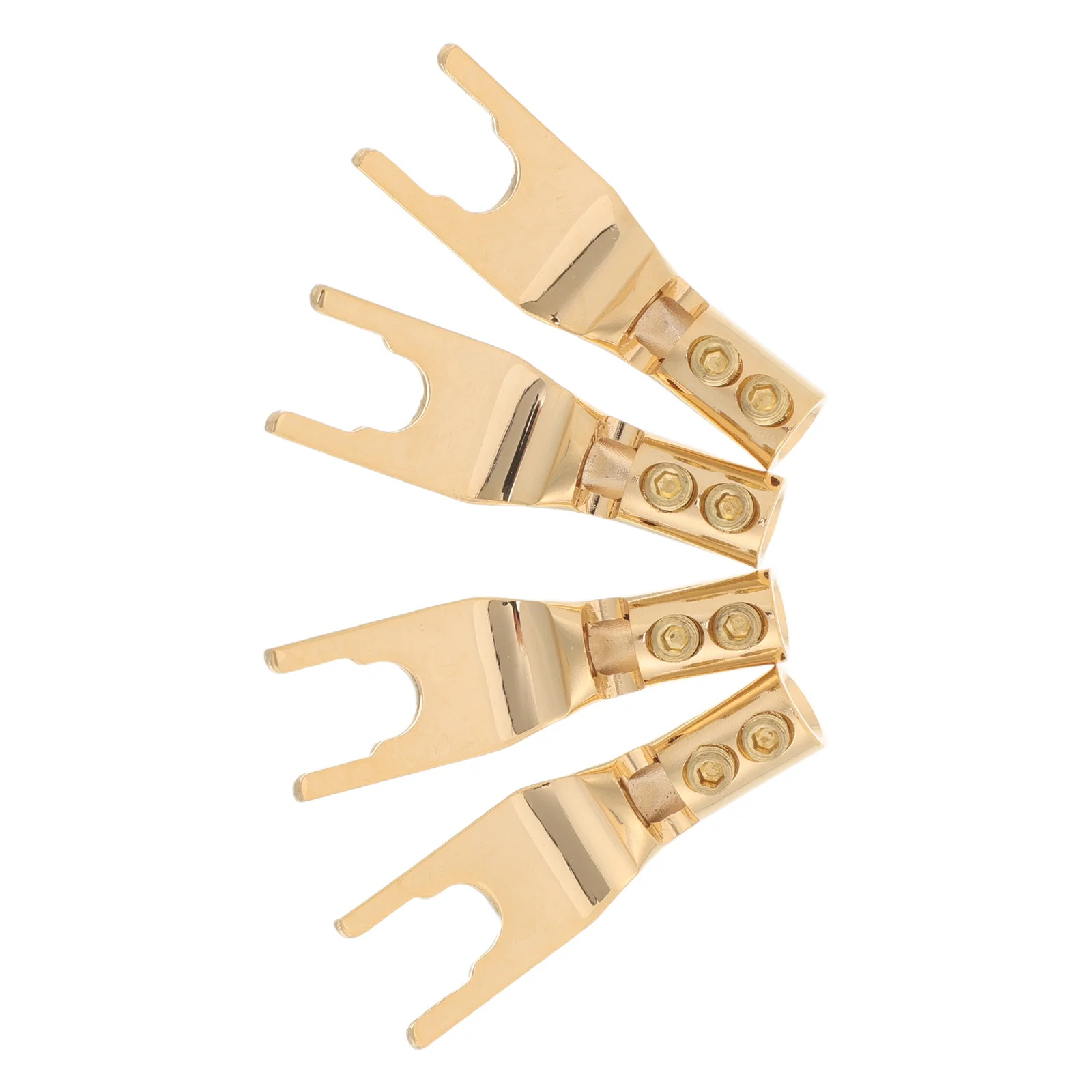 

4pcs Speaker Banana Plugs: Y-Shaped Copper Wire Terminals For Stable High-Fidelity Audio Connection Durable Speaker Connectors