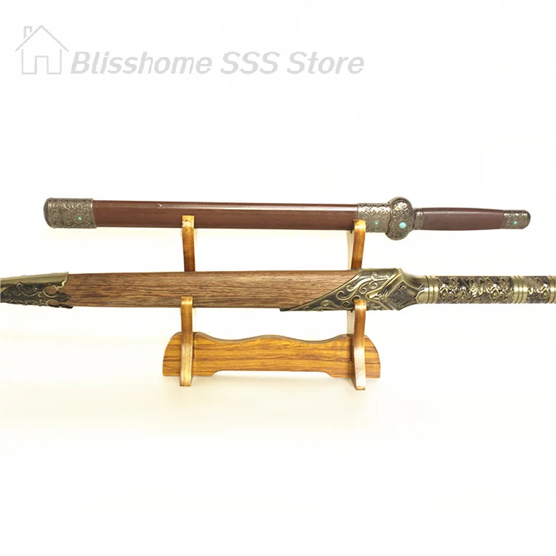 【S】Solid Wooden Sword Display Stand Holder Katana Samurai Sword Tanto Knife Cosplay Sword Magic Wand Storage Rack Bracket