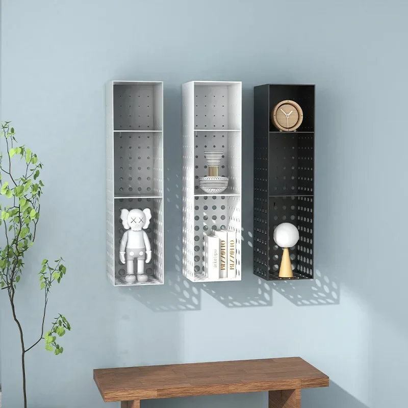 Baffle rack multi-layer wrought iron storage rack, very simple wall decorative display rack