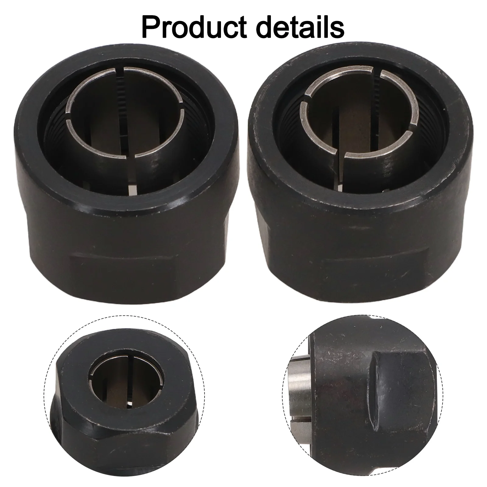 12.7mm Collet Collet Nut Mechanical Repairs Precision Fit Black Steel Material Black Collet Nut Accessory Accessory