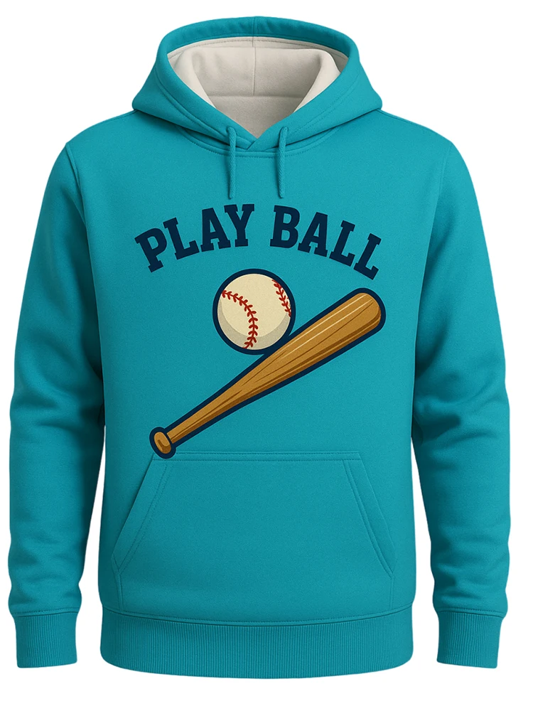 

New Trendy 3D Adult Hoodie With Novel Baseball And Baseball Bat Patterns And Kangaroo Pocket For Daily Wear Hoodie