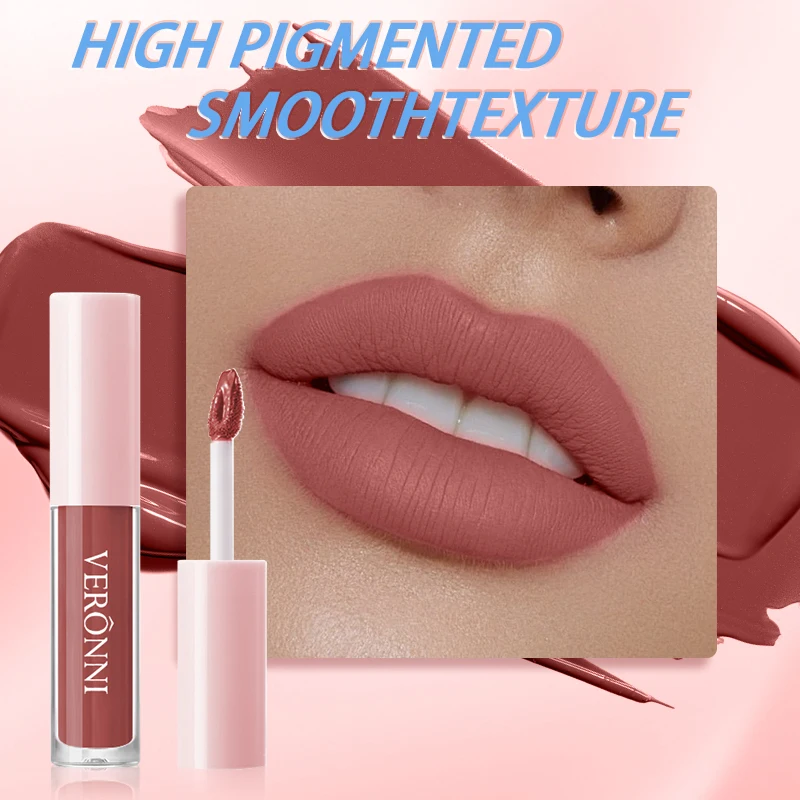12 color Matte Velvet Lip Gloss Waterproof Lasting Liquid Lipstick Non-stick cup Lips tint Makeup Lip Glaze Red Lip Stain Beauty