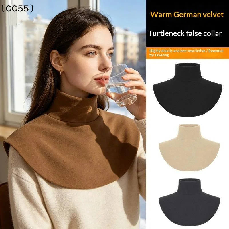 Thermal Fleece Fake Turtleneck Collar High Elastic Soft Windproof For Winter Layering Daily Outdoor Use〔CC55〕