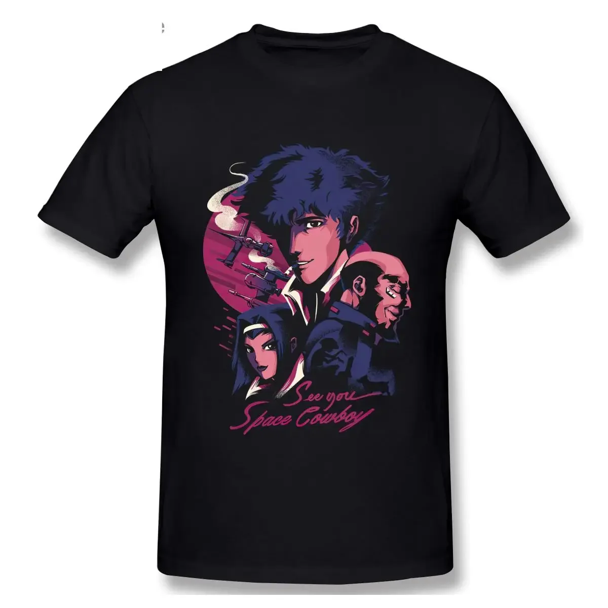 Space Cowboys Anime T Shirts Top Quality Short Sleeve TShirts Cotton Round Neck T-Shirts Tees