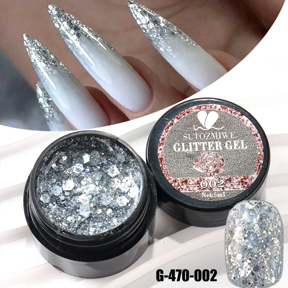 Champagner Gold Glitzer Reflektierendes Nagelgelpoliermittel Funkelndes Nagelgel Kristall Glitzer Graffiti Streifen Zuglinie Nagel UV Gel