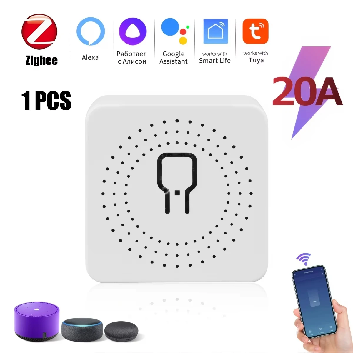 WIFI/ZigBee Smart Mini Smart Light Switch 2-wegbediening Breaker Relay 16A Smart Life APP Spraakbesturing voor Tuya Alexa Google