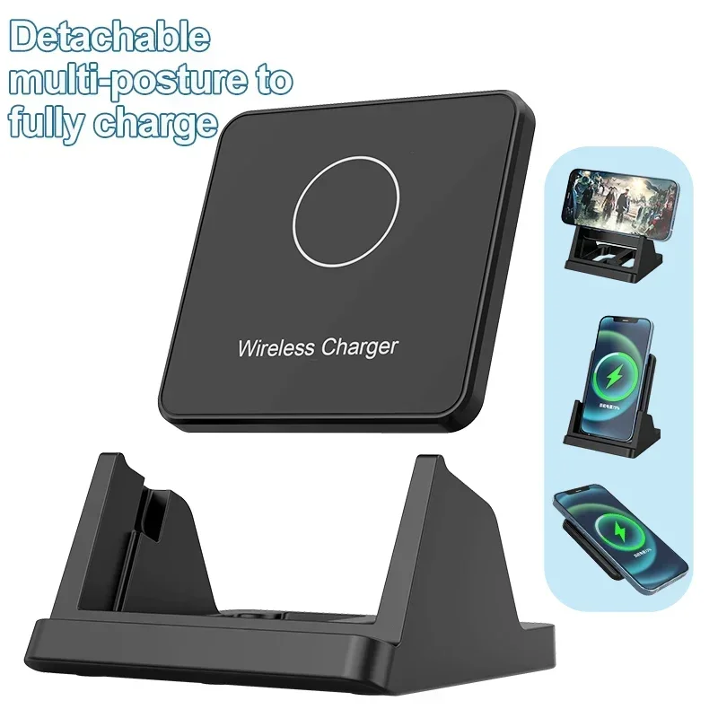 30W Wireless Charger Pad Stand Desktop Ultra-thin Mobile Phone Fast Charging Dock Station For iPhone 15 14 13 12 Samsung Xiaomi view 2