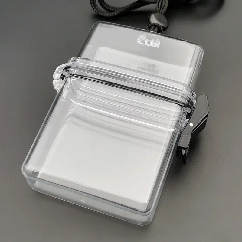 New Transparent 3 Inch Photocard Holder Photo Storage Box with Rope Card Holder Plastic Square Dustproof Box Desk Accessories