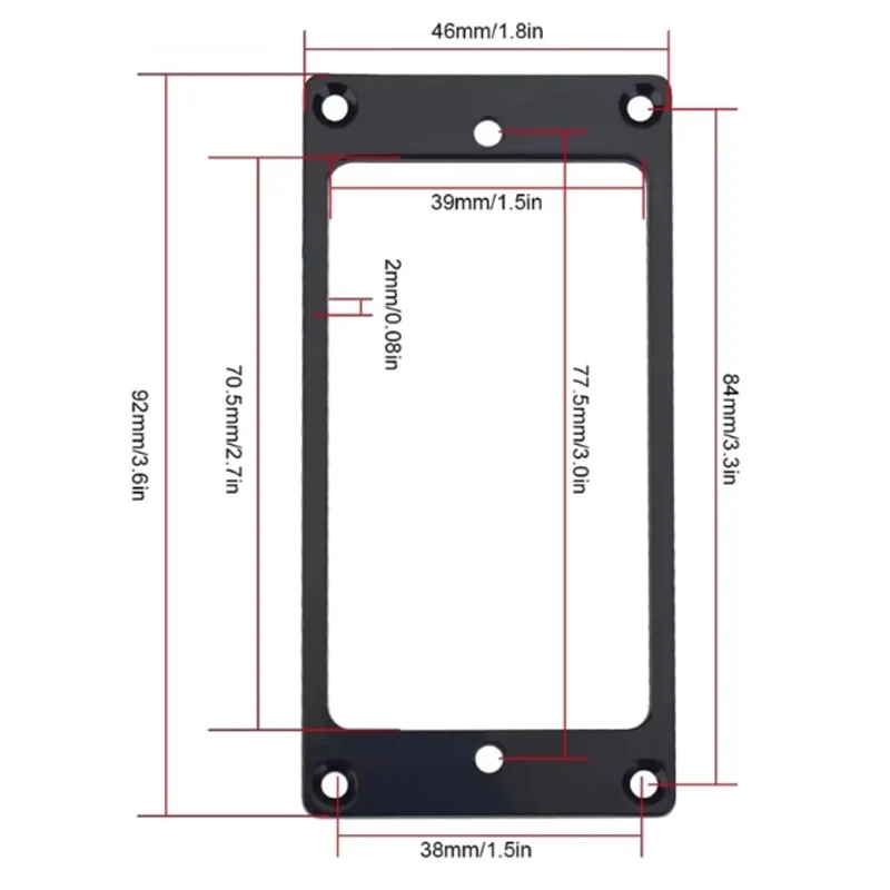 2pcs Aluminum Alloy Pickup Mounting Ring Set Flat Bottom Humbucker For Electric Guitar Cover Frame Surround Replacement Parts