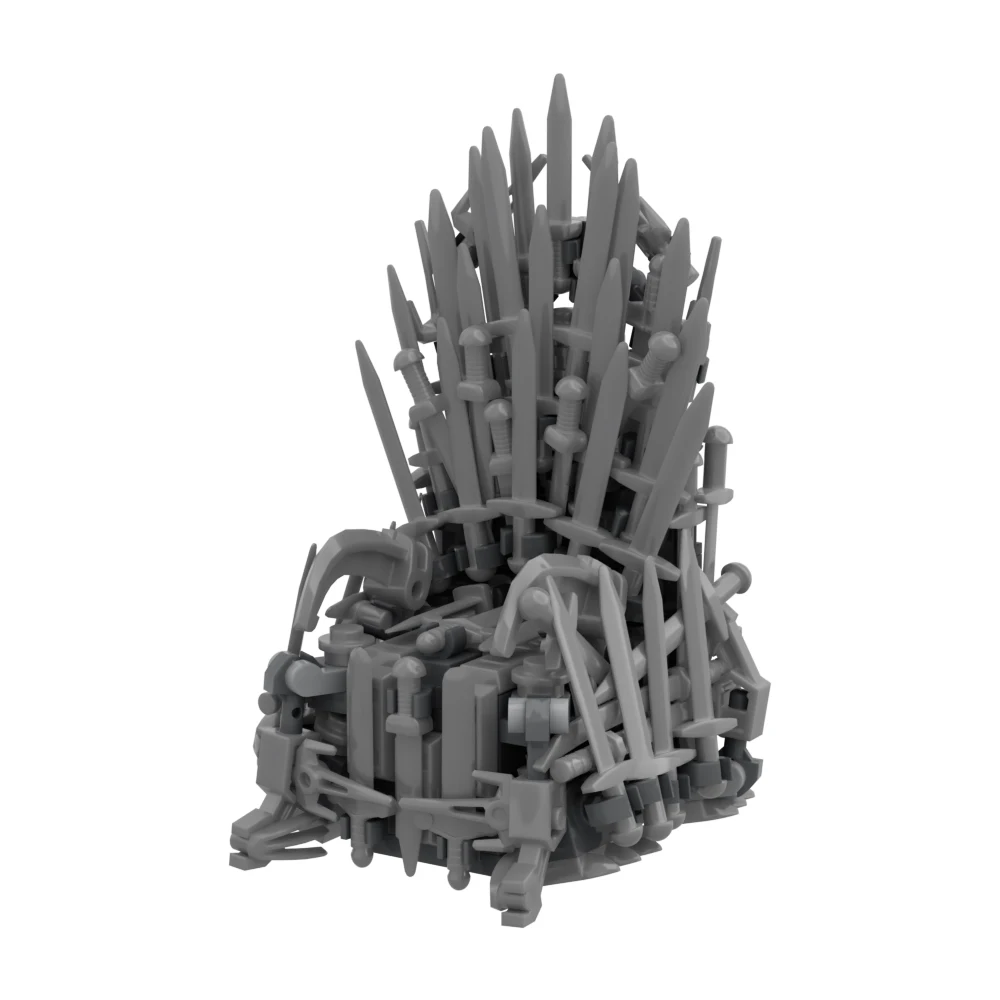 BuildMOC Movies Game Irons Rotating Throne Building Blocks Set Metal Iron Sword Seat  Bricks Model Toys For Kid Birthday Gifts