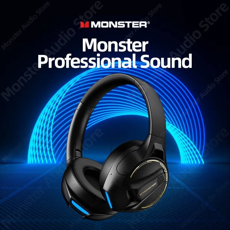 Original Monster XKH03 5.3 Wireless Bluetooth Headset Gaming Headphones Stereo Sound Earphones Foldable Sport Earbuds With Mic