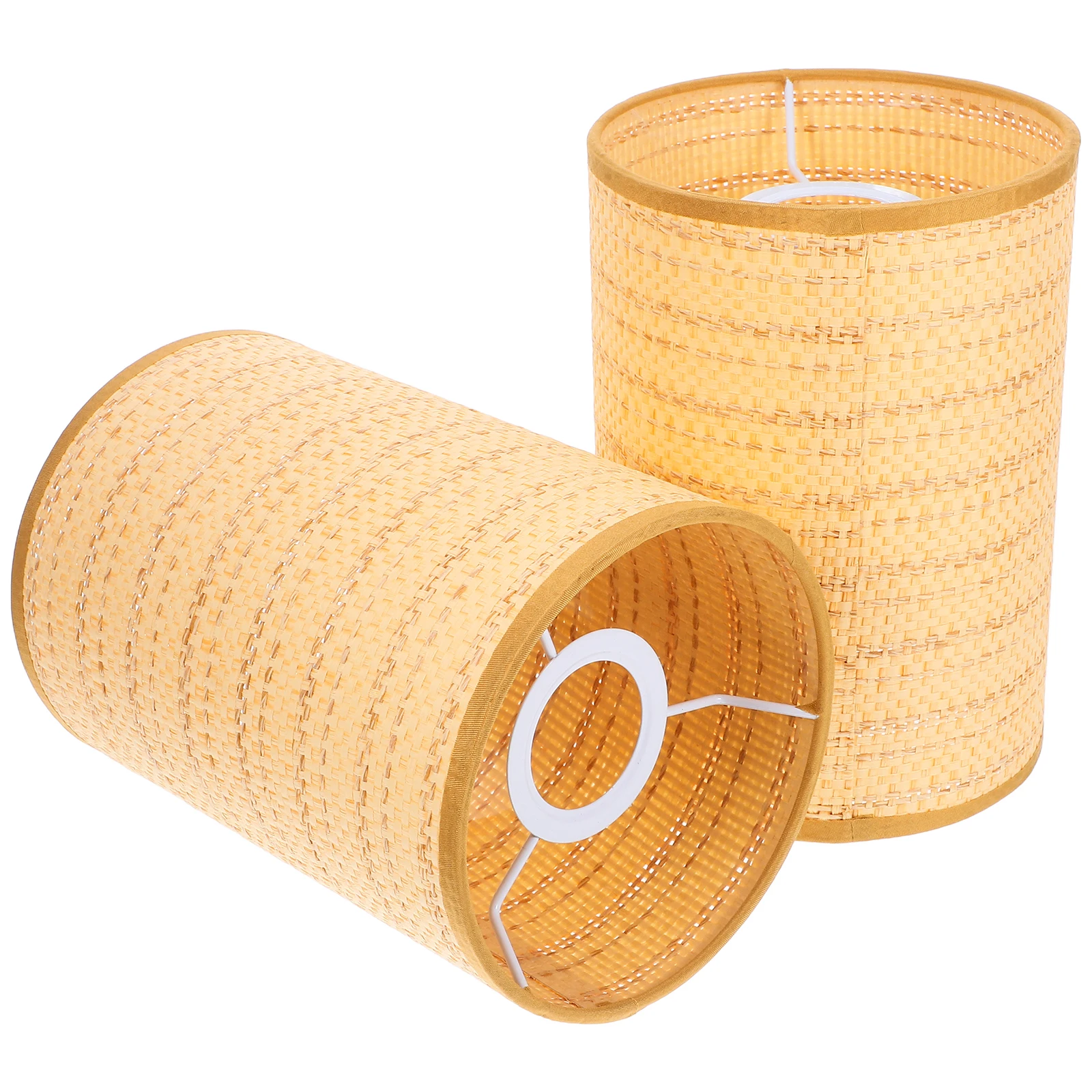 

2pcs Rattan Lamp Shades Woven For E27 E14 Floor Table Lamps Bohemian Decor Rustic Lighting Fixture Drum Holder