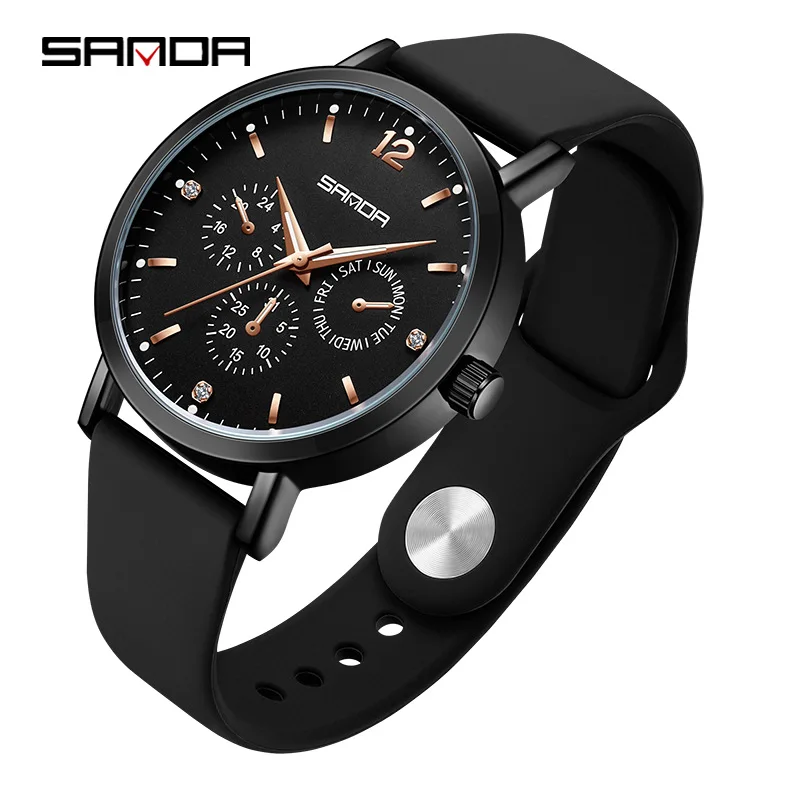Fashion 1141 Top Brand Business Quartz Chronograph Watch, 3 Subdials 6 Hands Multifunction Business Dress Wristwatch For Men