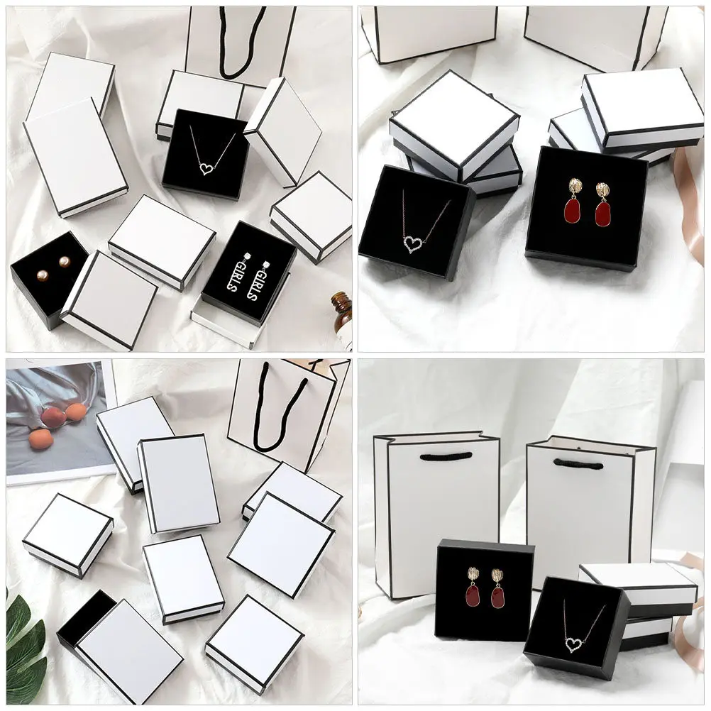 

6Pcs Jewelry Gift Boxes Small Ring Necklace Earring Storage Organizer Portable Compact Jewelry Presentation Case for Travel