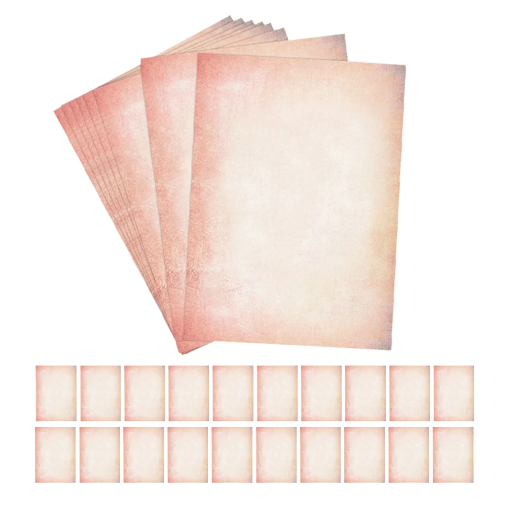

60 Pcs Vintage Stationery Decorative Printer Paper Retro Writing Cute Diy Certificate
