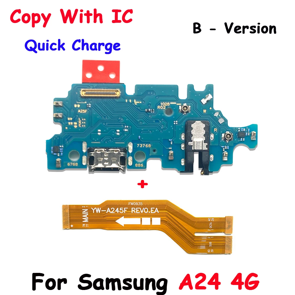 Cargador de carga rápida USB, Cable flexible de placa base principal para Samsung A22, A32, 4G, A24, 4G, A53, A54, 5G, A52, A72, A32