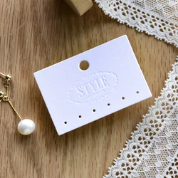 Luxury and Thick White Cardboard with Embossing Technics for Earrings Stud Display Cards Jewelry Accessories Card Storage