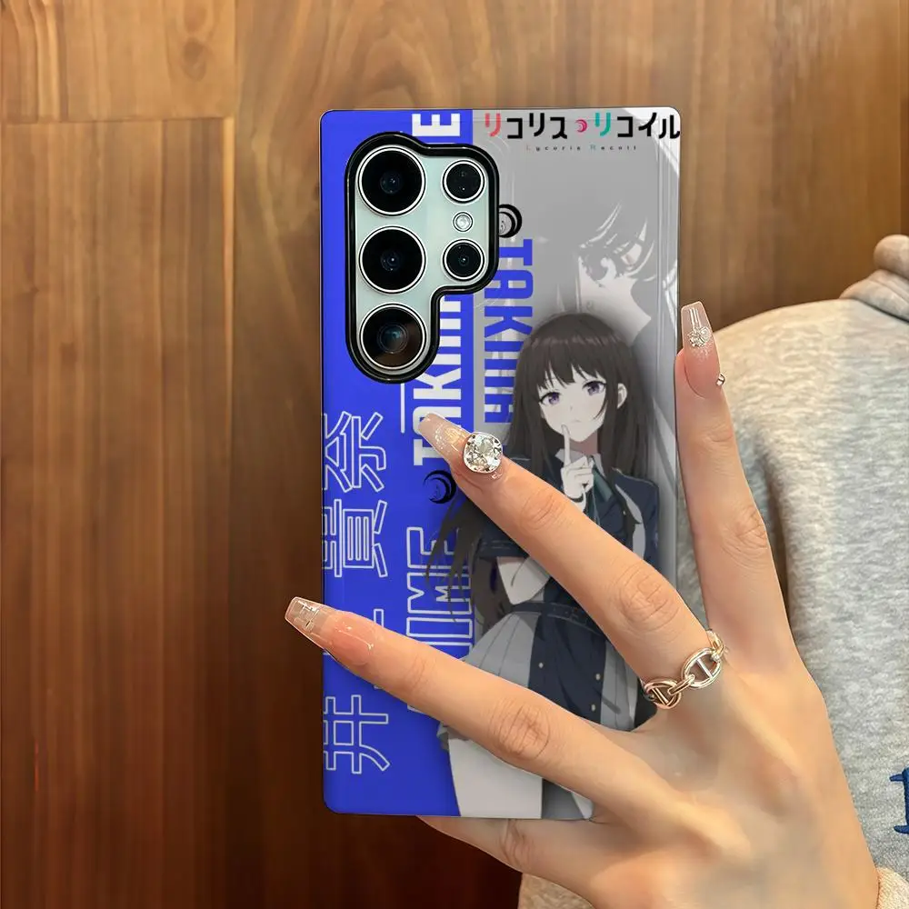 L-Lycoris نكص جراب هاتف لسامسونج S25 فيلم قذيفة فاخرة GalaxyS24Ultra 23plus S22 21 A56 36 26 16 طبقة مزدوجة غطاء #3