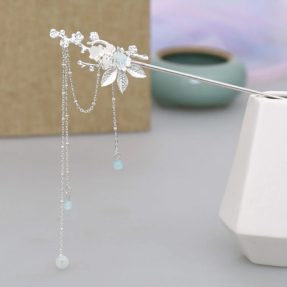 

Retro Stick Headdress Vintage Metal Hairpin Flower Tassel Design Women Girls Hair Accessories Bun Pin Decoration Wedding