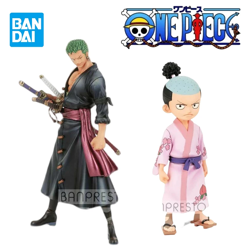 

Оригинальные фигурки героев мультфильма Bandai Banpresto DXF, серия GRANDLINE, Zoro Momonosuke, модные игрушки, детские праздничные подарки