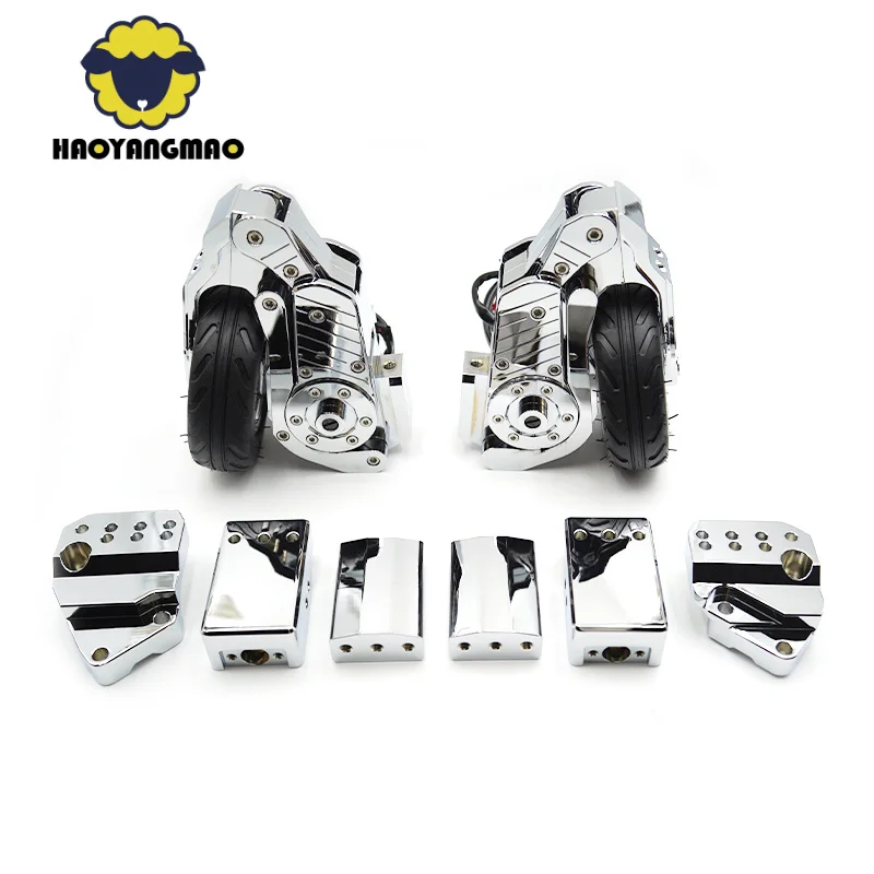 HYMOTO Chrome Motorcycle Landing Auxiliary Parking Bracket Start with Flex Gear New Condition Specifically Designed for HD Touri