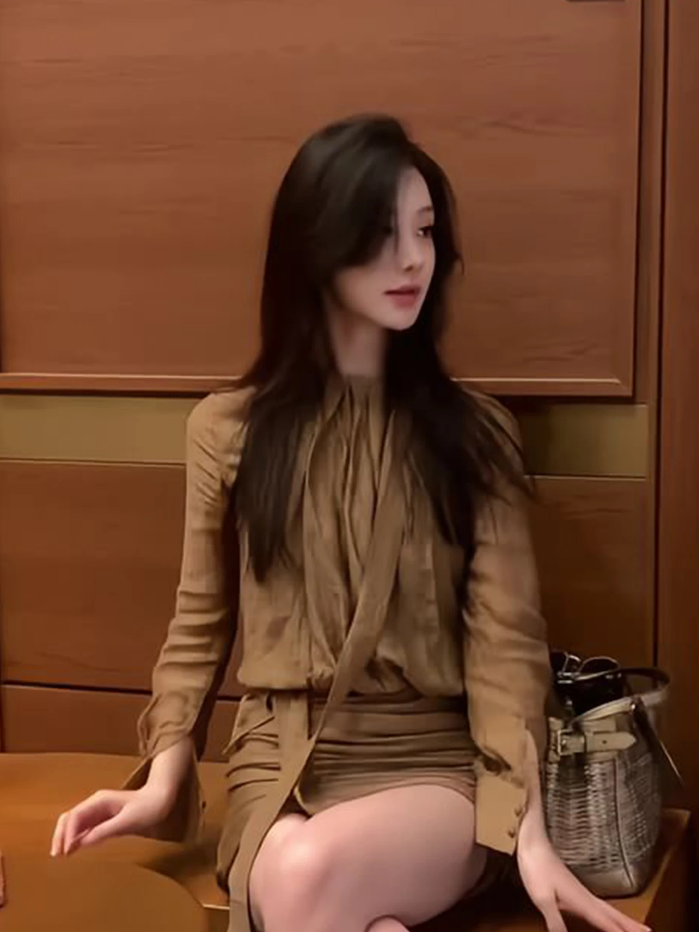 

XZY plus Size High Collar irt Dr Women's Winter Ele Waist Cinched Wrap Skirt Polyester Fiber Long Sve ort Dr