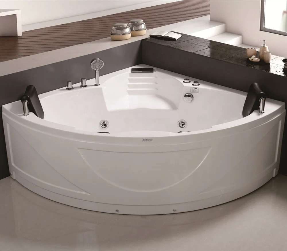 Custom Acrylic air Massage Bathtubs Waterfall Massage whirlpool Bathtub for Two People