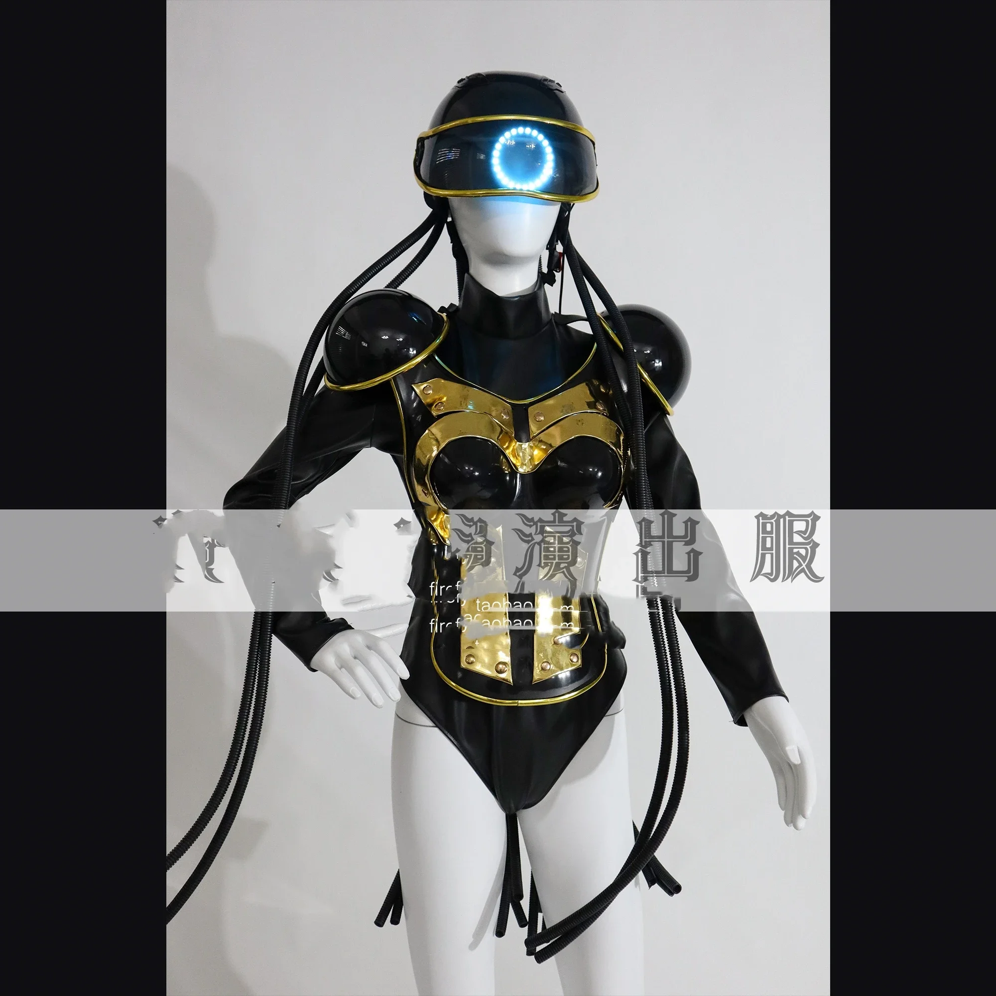 

Club Dancer Singer costume female led luminous braid helmet nightclub ds atmosphere