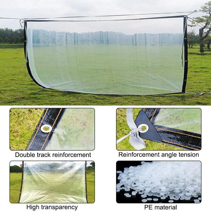 

0.1mm Transparent PE Film Rainproof Tarpaulin Balcony Plant Insulation Garden Furniture Rattan Frame Rainproof and Coldproof