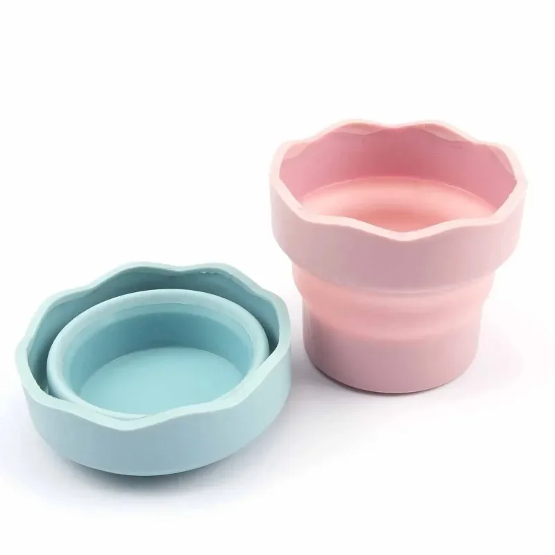 Silicone Watercolor Paint Washing Bucket Portable Scalable Telescopic Cup Folding Brush Washer Collapsible Paint Brush Cleaner