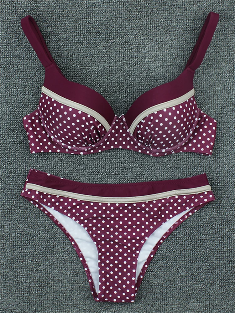 Bikini 2023 New Swimwear Women Dot High Waist Swimsuit Push Up Bikinis Set Two Piece Swimming For Bathing Suit Biquini Beachwear