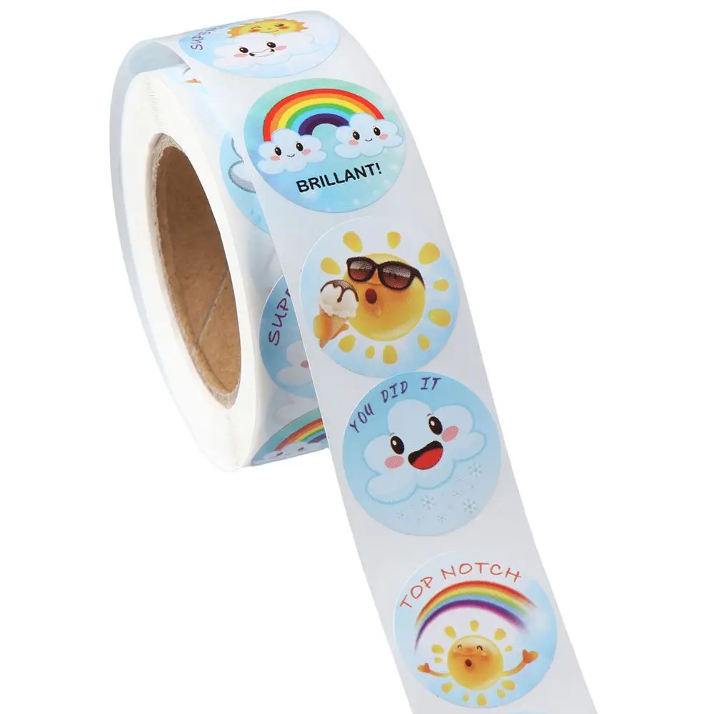 6 disegni Etichette adesive Sun Time Cloud Rainbow Etichette adesive Buste Sigilli Adesivi Casa
