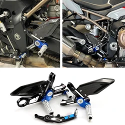 Rear Set M1000RR Carbon Fiber CNC Adjustable Motorcycle Foot Pegs Rest Rearset Rear Set Footrest for BMW S1000RR 2019-2022 2021