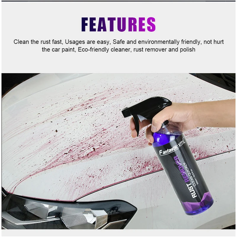 Multi Purpose Rust Remover Spray Metal Surface Car Maintenance for Wheel Cleaning Iron Powder Removal Large Capacity