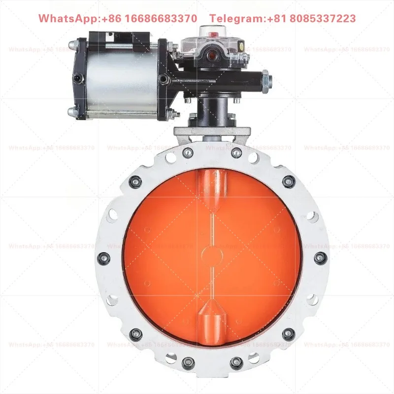 Aluminum alloy pneumatic powder butterfly valve single/double flange, dust butterfly valve DN100-DN400